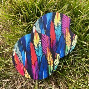 Rainbow Feathers Car Coaster Set | Car Accessories